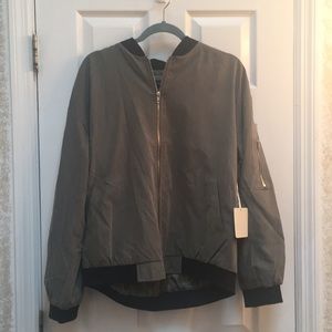 Olive Green Plus Size Bomber Jacket